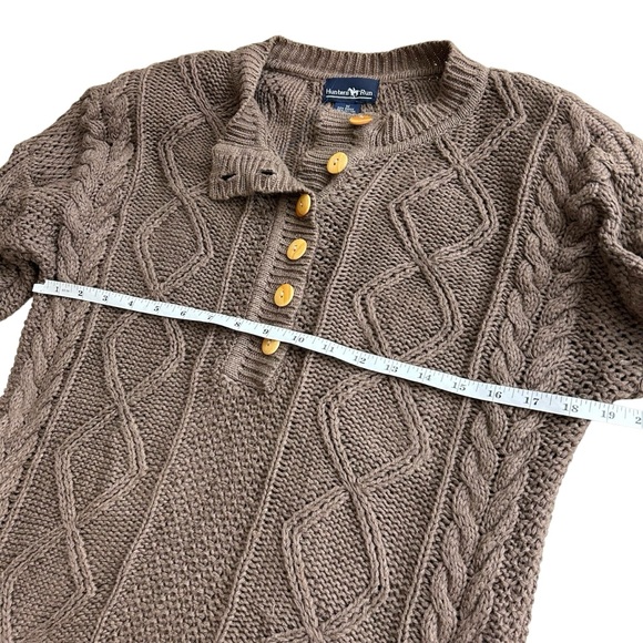 Vtg Hunters Run Women’s Cable Knit Henley Sweater. Size M - Picture 6 of 8
